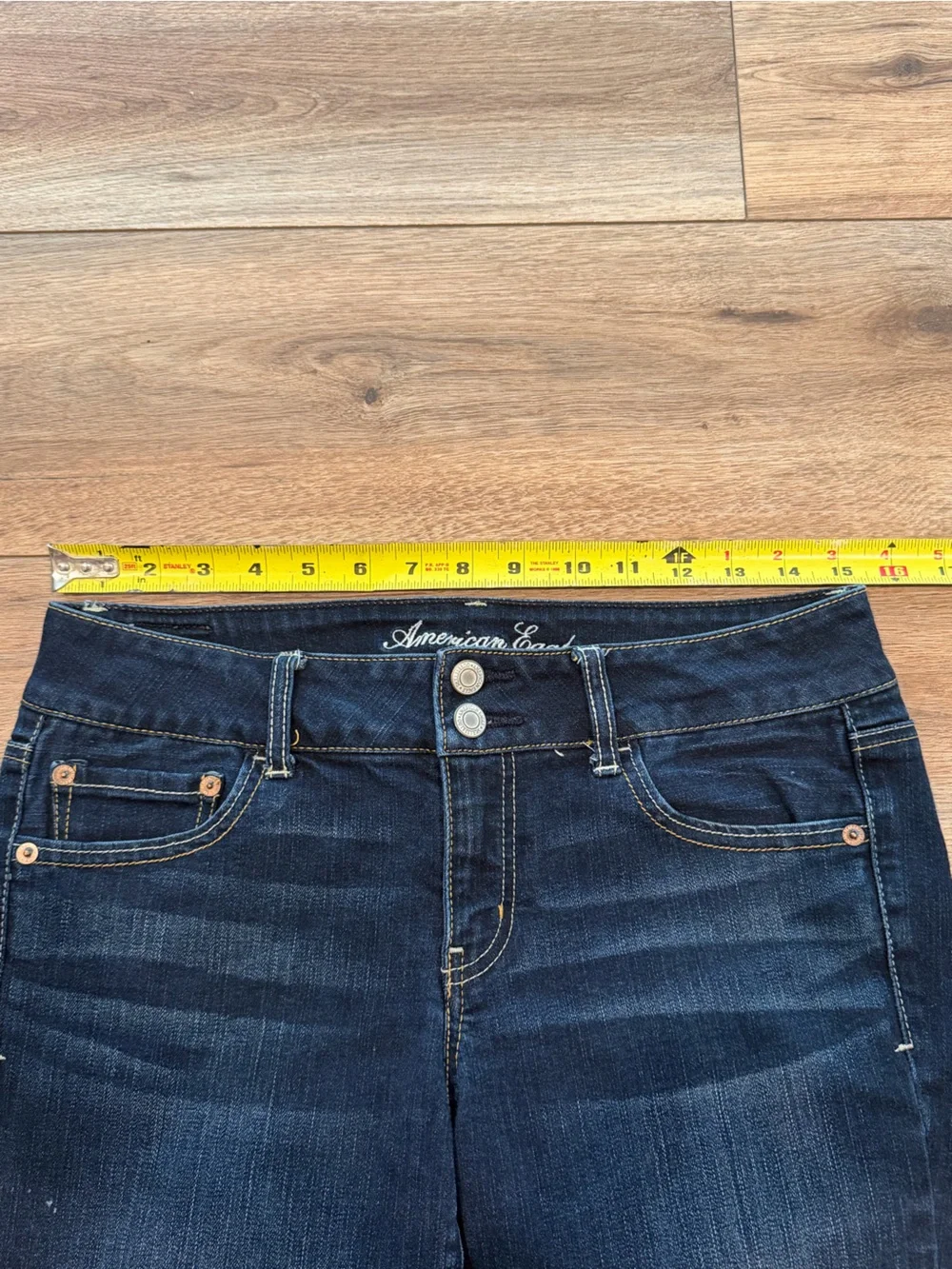 American Eagle Low Rise Dark Wash Bootcut Jeans Size 10 Regular Y2K
